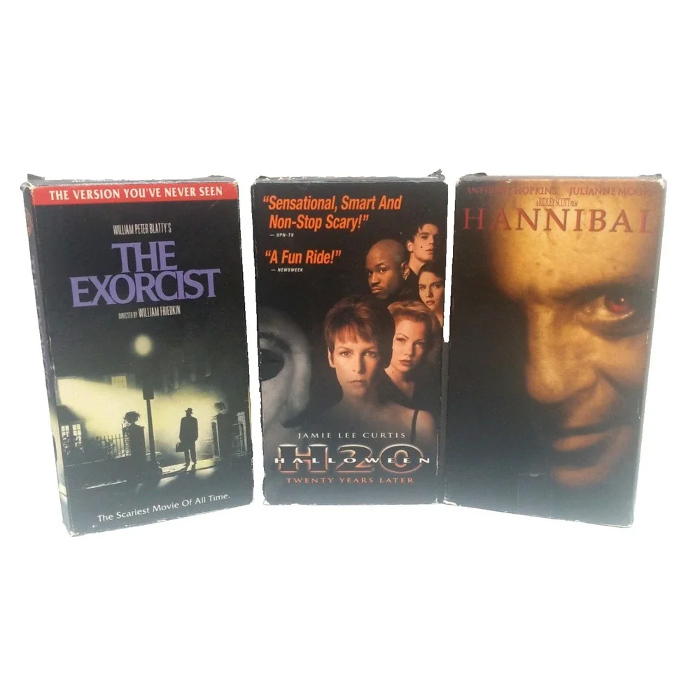 3 VHS HORROR THRILLERS!  Halloween H2O / The‎ Exorcist / Hannibal